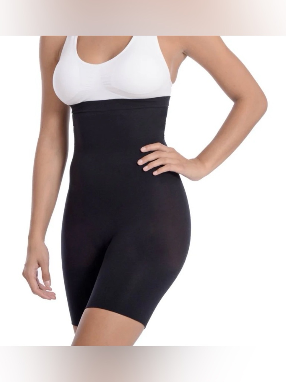 Body Beautiful High-Waisted Shaper Shorts L/XL NWT Black Snatched Waist - Picture 2 of 10